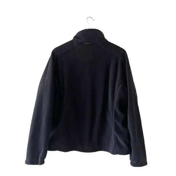 Columbia black long sleeve full zip fleece  soft cozy minimalist boho womens Jac - Picture 5 of 9